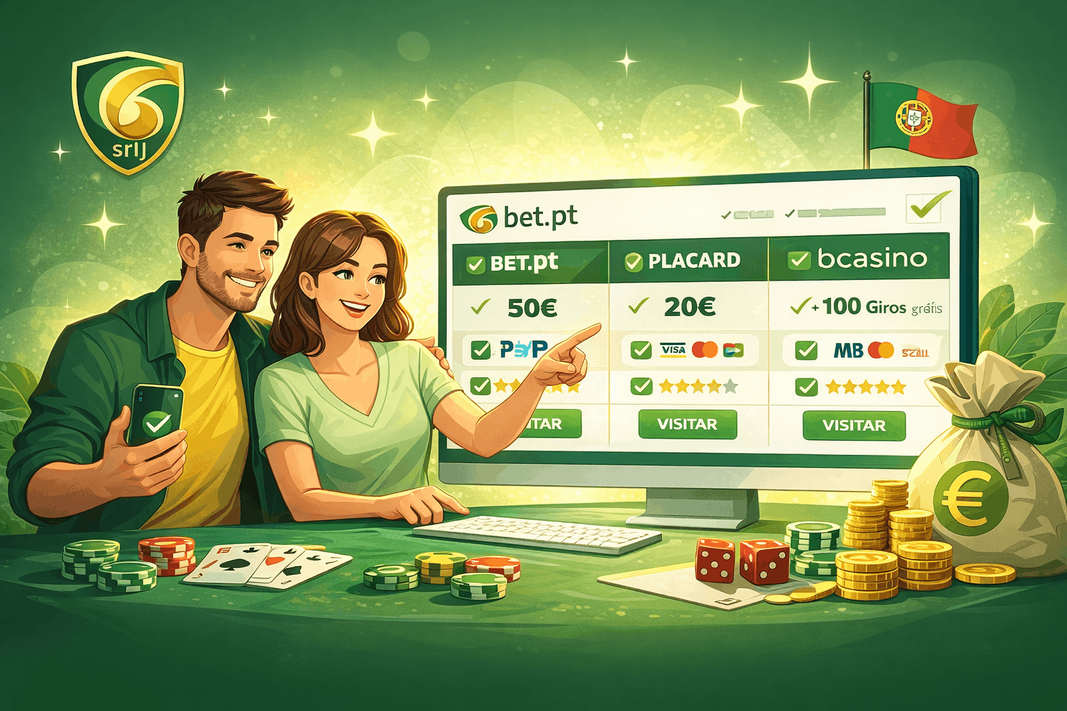 Comparação de sites legais em Portugal